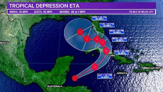 Cuba emite boletín de fase informativa por proximidad de depresión tropical Eta